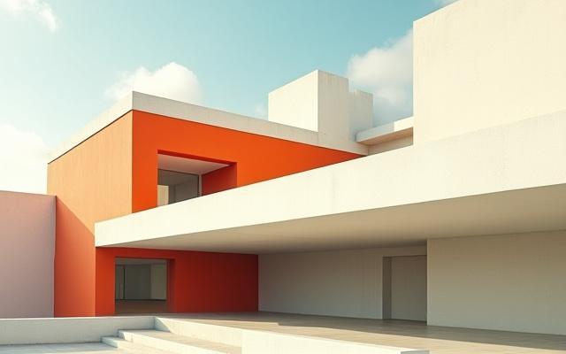 バウハウスの幾何学的な建築物、機能的デザイン